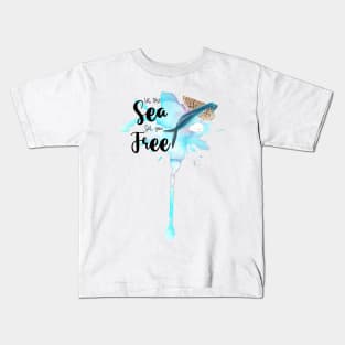 Let the sea set you free | Beach design Kids T-Shirt